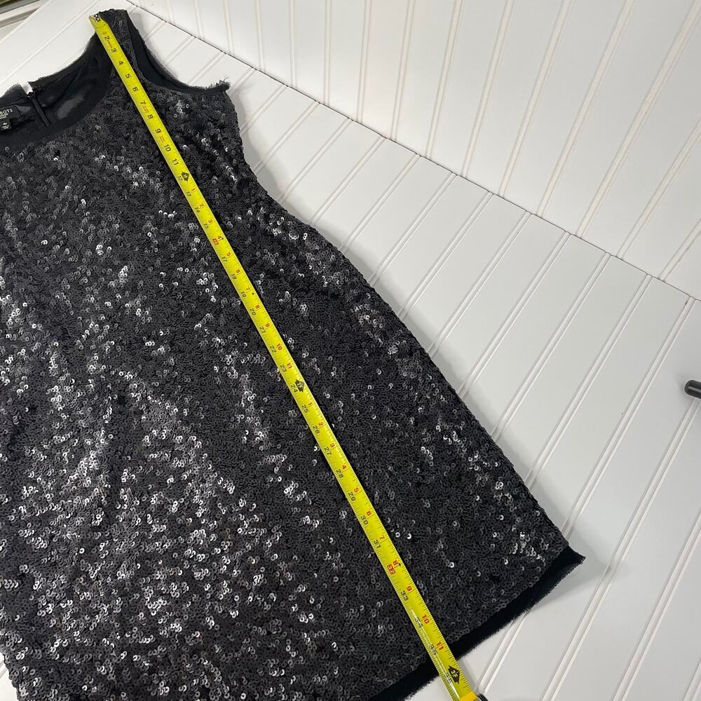 Talbots Women’s Black Sequin Cocktail Dress Back Zip Knee Length Size 4P - Picture 11 of 11